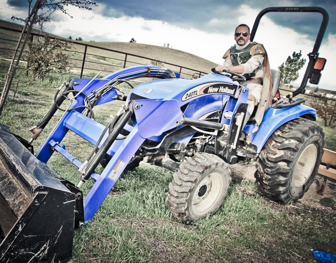 Loves his tractor